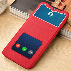 Custodia Portafoglio In Pelle Cover con Supporto L06 per Xiaomi Redmi Note 8 Pro Rosso