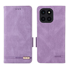 Custodia Portafoglio In Pelle Cover con Supporto L06Z per Huawei Honor X6a Viola