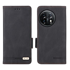 Custodia Portafoglio In Pelle Cover con Supporto L06Z per OnePlus 11 5G Nero