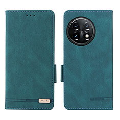 Custodia Portafoglio In Pelle Cover con Supporto L06Z per OnePlus 11 5G Verde