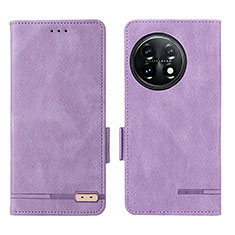 Custodia Portafoglio In Pelle Cover con Supporto L06Z per OnePlus 11 5G Viola