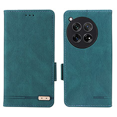 Custodia Portafoglio In Pelle Cover con Supporto L06Z per OnePlus 12 5G Verde