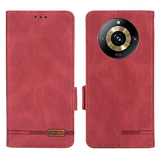 Custodia Portafoglio In Pelle Cover con Supporto L06Z per Realme 11 Pro 5G Rosso