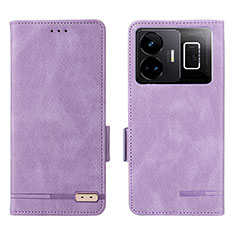 Custodia Portafoglio In Pelle Cover con Supporto L06Z per Realme GT3 5G Viola