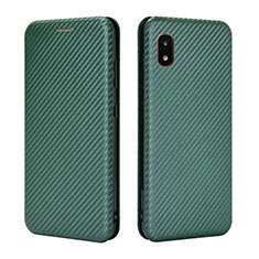 Custodia Portafoglio In Pelle Cover con Supporto L06Z per Samsung Galaxy A21 SC-42A Verde