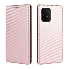 Custodia Portafoglio In Pelle Cover con Supporto L06Z per Samsung Galaxy A91 Oro Rosa