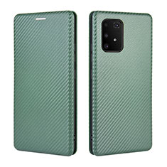 Custodia Portafoglio In Pelle Cover con Supporto L06Z per Samsung Galaxy A91 Verde