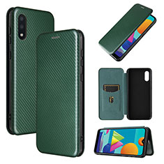 Custodia Portafoglio In Pelle Cover con Supporto L06Z per Samsung Galaxy M02 Verde