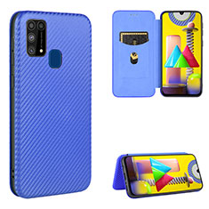 Custodia Portafoglio In Pelle Cover con Supporto L06Z per Samsung Galaxy M21s Blu