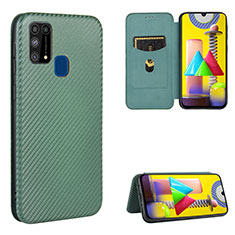 Custodia Portafoglio In Pelle Cover con Supporto L06Z per Samsung Galaxy M31 Prime Edition Verde