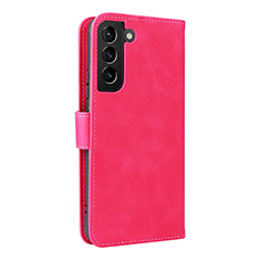 Custodia Portafoglio In Pelle Cover con Supporto L06Z per Samsung Galaxy S21 5G Rosa Caldo