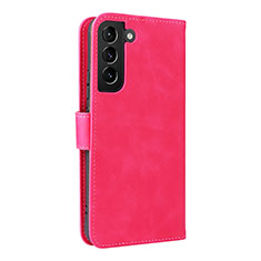 Custodia Portafoglio In Pelle Cover con Supporto L06Z per Samsung Galaxy S22 5G Rosa Caldo