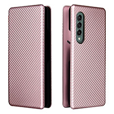 Custodia Portafoglio In Pelle Cover con Supporto L06Z per Samsung Galaxy Z Fold4 5G Oro Rosa