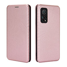 Custodia Portafoglio In Pelle Cover con Supporto L06Z per Xiaomi Mi 10T 5G Oro Rosa