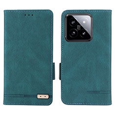 Custodia Portafoglio In Pelle Cover con Supporto L06Z per Xiaomi Mi 14 Pro 5G Verde