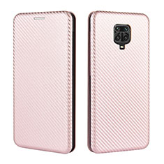 Custodia Portafoglio In Pelle Cover con Supporto L06Z per Xiaomi Redmi Note 9 Pro Oro Rosa