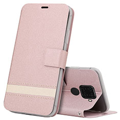 Custodia Portafoglio In Pelle Cover con Supporto L07 per Huawei Nova 5i Pro Oro Rosa