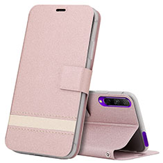 Custodia Portafoglio In Pelle Cover con Supporto L07 per Huawei P Smart Pro (2019) Oro Rosa