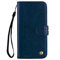 Custodia Portafoglio In Pelle Cover con Supporto L07 per Huawei P20 Lite Blu