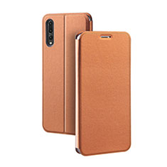 Custodia Portafoglio In Pelle Cover con Supporto L07 per Huawei P20 Pro Arancione