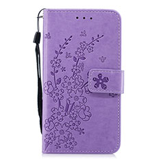 Custodia Portafoglio In Pelle Cover con Supporto L07 per Huawei P30 Viola