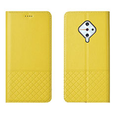 Custodia Portafoglio In Pelle Cover con Supporto L07 per Vivo S1 Pro Giallo