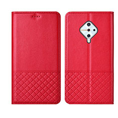 Custodia Portafoglio In Pelle Cover con Supporto L07 per Vivo S1 Pro Rosso