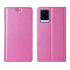 Custodia Portafoglio In Pelle Cover con Supporto L07 per Vivo V20 Pro 5G Rosa