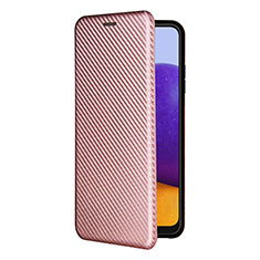 Custodia Portafoglio In Pelle Cover con Supporto L07Z per Samsung Galaxy A22 5G Oro Rosa