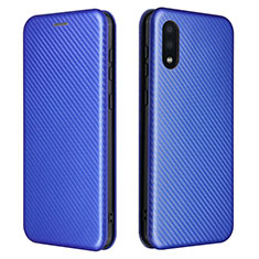 Custodia Portafoglio In Pelle Cover con Supporto L07Z per Samsung Galaxy M02 Blu