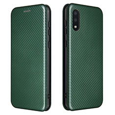 Custodia Portafoglio In Pelle Cover con Supporto L07Z per Samsung Galaxy M02 Verde