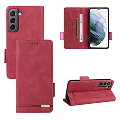 Custodia Portafoglio In Pelle Cover con Supporto L07Z per Samsung Galaxy S22 5G Rosso