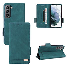 Custodia Portafoglio In Pelle Cover con Supporto L07Z per Samsung Galaxy S22 5G Verde