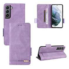 Custodia Portafoglio In Pelle Cover con Supporto L07Z per Samsung Galaxy S22 5G Viola