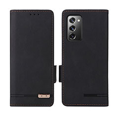 Custodia Portafoglio In Pelle Cover con Supporto L07Z per Samsung Galaxy Z Fold2 5G Nero