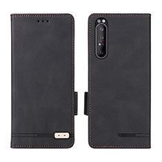 Custodia Portafoglio In Pelle Cover con Supporto L07Z per Sony Xperia 1 II Nero