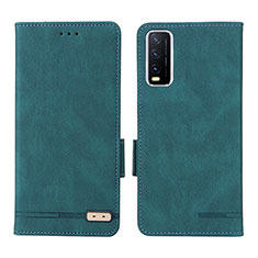 Custodia Portafoglio In Pelle Cover con Supporto L07Z per Vivo Y12s Verde