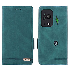 Custodia Portafoglio In Pelle Cover con Supporto L07Z per Xiaomi Black Shark 5 Pro 5G Verde