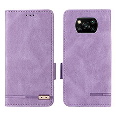 Custodia Portafoglio In Pelle Cover con Supporto L07Z per Xiaomi Poco X3 NFC Viola