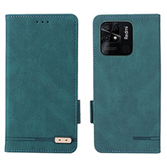 Custodia Portafoglio In Pelle Cover con Supporto L07Z per Xiaomi Redmi 10C 4G Verde