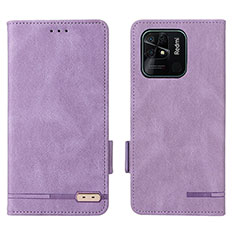 Custodia Portafoglio In Pelle Cover con Supporto L07Z per Xiaomi Redmi 10C 4G Viola