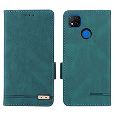 Custodia Portafoglio In Pelle Cover con Supporto L07Z per Xiaomi Redmi 9C Verde