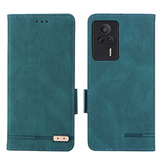 Custodia Portafoglio In Pelle Cover con Supporto L07Z per Xiaomi Redmi K60E 5G Verde