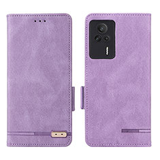 Custodia Portafoglio In Pelle Cover con Supporto L07Z per Xiaomi Redmi K60E 5G Viola