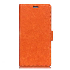 Custodia Portafoglio In Pelle Cover con Supporto L08 per Asus Zenfone Max ZB555KL Arancione