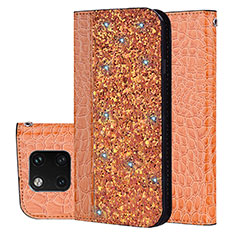 Custodia Portafoglio In Pelle Cover con Supporto L08 per Huawei Mate 20 Pro Arancione