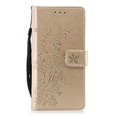 Custodia Portafoglio In Pelle Cover con Supporto L08 per Huawei P20 Oro