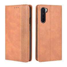 Custodia Portafoglio In Pelle Cover con Supporto L08 per OnePlus Nord Arancione
