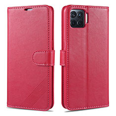 Custodia Portafoglio In Pelle Cover con Supporto L08 per Oppo A93 Rosso