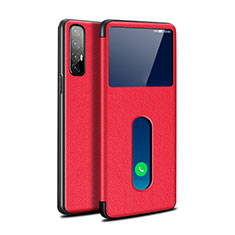 Custodia Portafoglio In Pelle Cover con Supporto L08 per Oppo Find X2 Neo Rosso